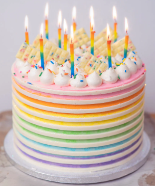 Birthday cake with candles
